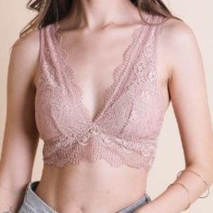 $26 For 2***Plunge Alencon Lace Bralette
